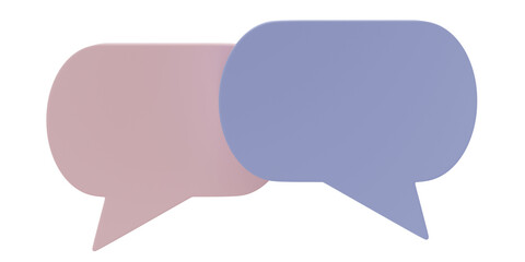 Fototapete - Speech bubble talk isolated on transparent background, png file format. 3D render.