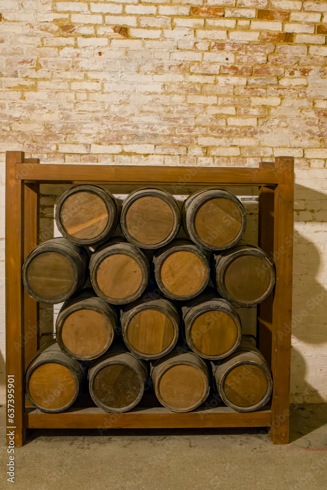 display of powder kegs barrels of gunpowder at Fort Nelson Hampshire ...