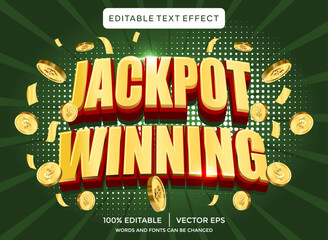 jackpot winning 3d editable text effect