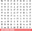 © ylivdesign - 100 chore icons set. Outline illustration of 100 chore icons vector set isolated on white background