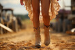 woman in cowboy boots