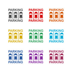 Wall Mural - Parking logo icon isolated on white background. Set icons colorful