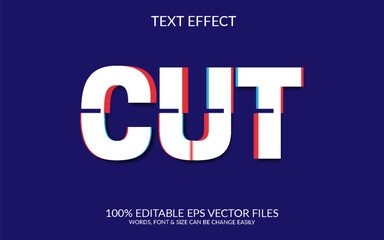 Wall Mural - Cut Fully editable vector 3d text effect