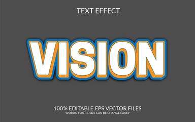 Wall Mural - Vision Fully editable vector 3d text effect
