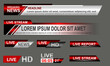 Broadcast News Lower Thirds Template layout black red set collection design banner for bar Headline news title, sport game in Television, Video and Media Channel vector