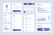 © georgerod - Light Collection of gradient ui ux elements. Ux dashboard user panel template. User interface, experience. UI elements to book the app.