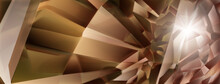 Abstract Crystal Background In Brown Colors With Highlights On The Facets And Refracting Of Light