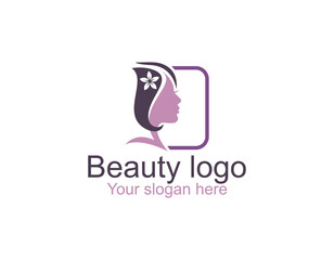 Wall Mural - Beauty logo with woman inside circle style and business card design template, flower, logo, woman, Premium Vector