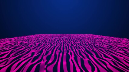 Poster - Animated line background. Abstract colorful background with bright multicolored glowing lines. Motion background. Animation of bright multi-colored wavy lines in a dark space.