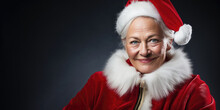 Mrs. Santa Or Lady Santa Claus Wishing Merry Christmas