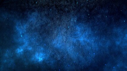 Video of blue sparks drifting against the background of a blue stone wall
