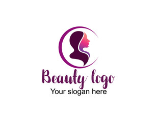 Wall Mural - women face combine flower and branch logo for beauty salon, spa, cosmetic, and skin care. elegant logo design and business card.