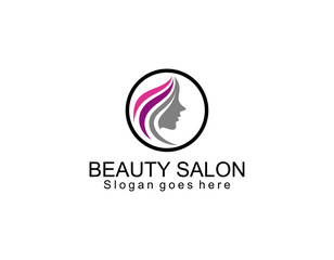 Wall Mural - luxury woman hair salon gold gradient logo design