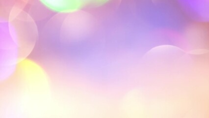 Wall Mural - Abstract colorful Christmas bokeh background. Light leaks and bokeh lights shimmers in pastel shades. Glowing golden defocused circles in motion.