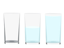 Water Glass On A White Background.