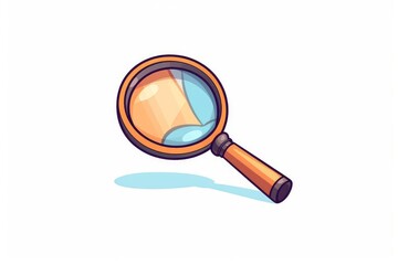 Magnifying Glass Marketing Symbol on White in Cartoon Style. AI generated