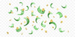 Falling money. 3D cartoon gold coins and green paper currency. Financial success concept. Casino profit jackpot. Vector