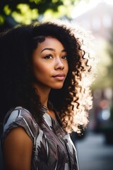 Wall Mural - shot of a beautiful young woman standing outside