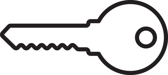 Wall Mural - Key icon for lock and open door in house. Safety and security protection symbol.