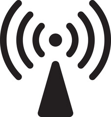 Poster - Radio tower antenna vector icon. Wireless station signal symbol.