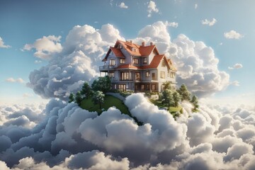 house in the clouds insurance. ai generative