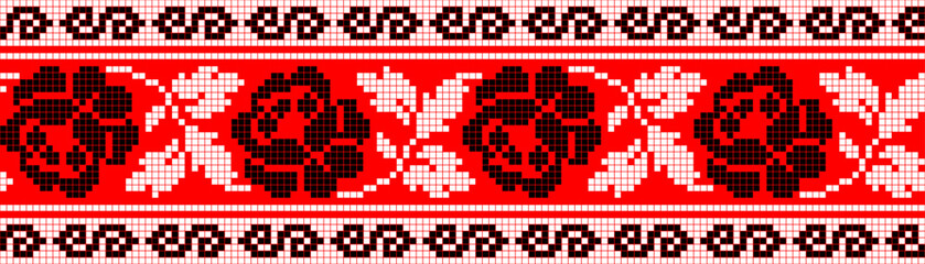 Naklejka na meble Vector illustration of Ukrainian ornament in ethnic style, identity, vyshyvanka, embroidery for print clothes, websites, banners
