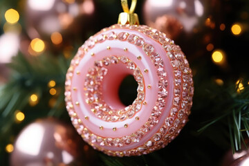 Canvas Print - Christmas donut decoration  hanging 