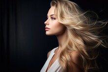 Beautiful Young Woman With Amazing Blonde Hair - Beauty/haircare Advertisement Template (Generative AI)