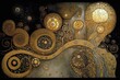 Abstract fractal gold background with swirling round shapes