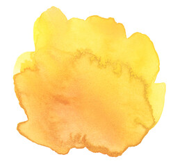 Wall Mural - ink watercolor hand drawn stain blot. wet yellow color paper texture background.
