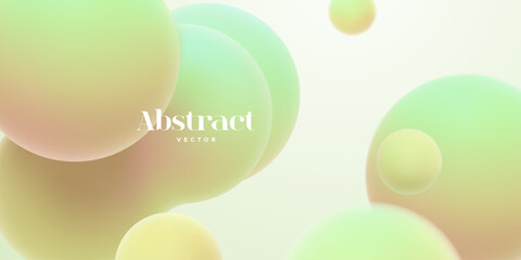 Poster - Gradient background with soft multicolored bubbles. Morphing colorful blobs.