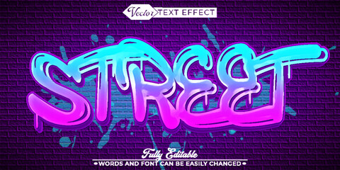 Wall Mural - Graffiti Colorful Street Vector Editable Text Effect Template
