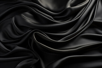 Aufkleber -  Soft black fabric with drapery.  
