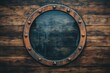Close-up of an old rusty closed empty porthole window