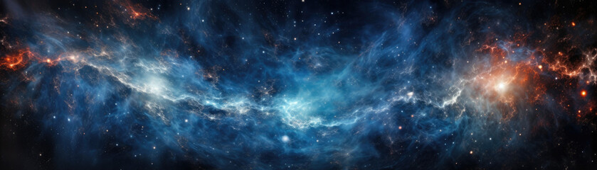 Wall Mural - stellar jets of glowing matter sped through the galactic center stretching out in tendrils of ethere