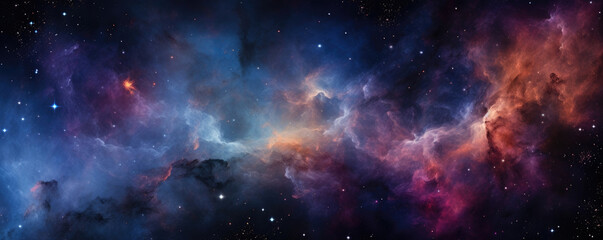 Wall Mural - this remarkable a nebula blends blues purples and pinks with dark tones of black and grey for an eth