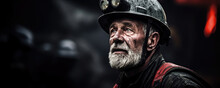 Roaring And Grumbling The Mining Worker Works As If He Is On A Mission From God. His Face Is Filled With Courage And Strength A Modern Hero Challenging The Darkness With Nothing More Than A Miners
