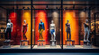 © vectorizer88 - Stylish mannequins behind the glass display window exhibit the latest fashion trends, visible from the outside of the store
