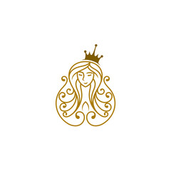 Wall Mural - Queen logo with line design vector, king logos