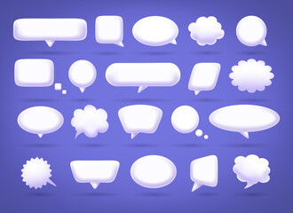 Wall Mural - speech 3d bubble social media set