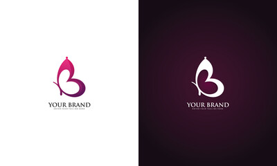 Wall Mural - Butterfly B Logo, beautiful spa, vector graphic design