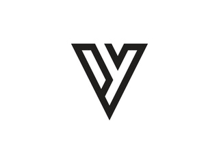 Wall Mural - modern monogram letter YV or VY logo design