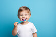© sderbane - Small boy brushing teeth with toothbrush. Generated ai
