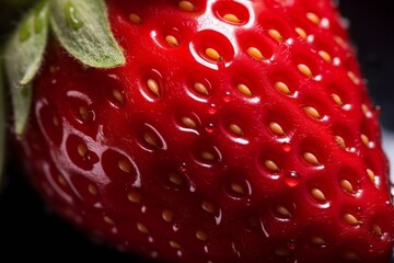 Poster - Generative AI : Fresh Strawberry fruit with water droplets isolated on white background with clipping path