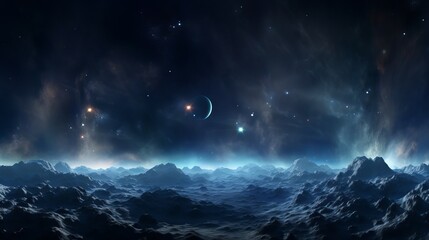 Wall Mural - stunning hdri 360° space background: nebula and stars equirectangular projection environment map