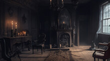 Spooky Interior Scenes Of Haunted House