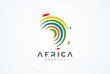 Africa Logo. modern Africa logo with colorfull line style. africa design logo template. vector illustration