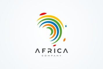 africa logo. modern africa logo with colorfull line style. africa design logo template. vector illus