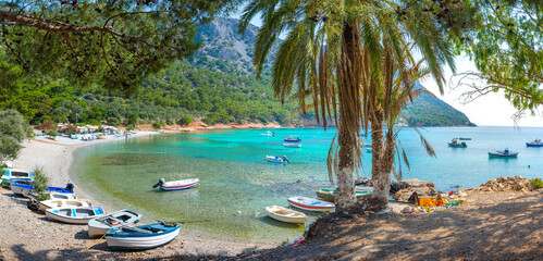 Wall Mural - Exotic Mourtias beach on Samos island, Greece.