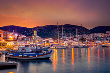 Picturesque Pythagorio Town On Samos Island, Greece. 
